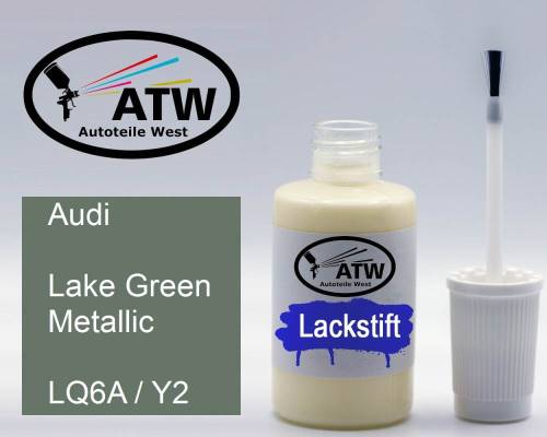 Audi, Lake Green Metallic, LQ6A / Y2: 20ml Lackstift, von ATW Autoteile West.